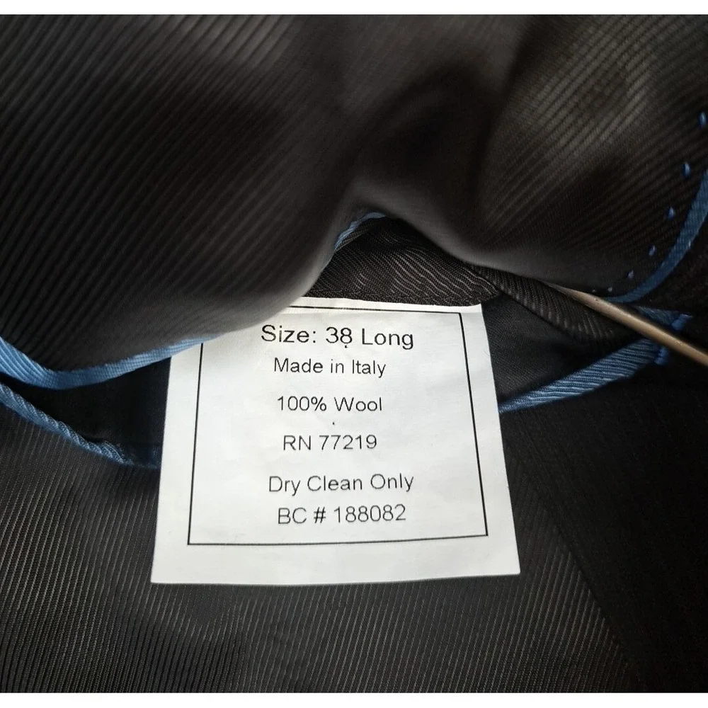 Egara Men's Black Jacket Slim Fit Blazer Coat 38 Long‎ Pre-owned Made In Italy